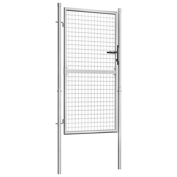 vidaXL Garden Gate Galvanised Steel 100x150 cm Silver