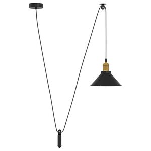 vidaXL Pendant Lamp Height Adjustable E27 Gloss Black &Oslash; 22 cm Metal
