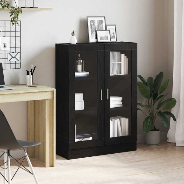 vidaXL Book Cabinet Black Oak 82.5x30.5x115 cm Engineered Wood