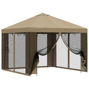 vidaXL Garden Gazebo with Sidewalls 3 x 3 m Beige Polyester and Steel