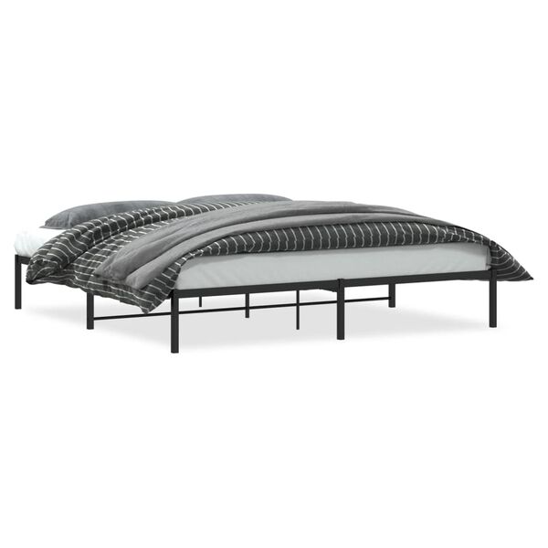 vidaXL Metal Bed Frame without Mattress Black 200x200cm