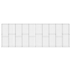vidaXL Gabion Wall with Covers Galvanised Steel 600x30x200 cm