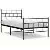 vidaXL Metal Bed Frame without Mattress with Footboard Black 107x203cm