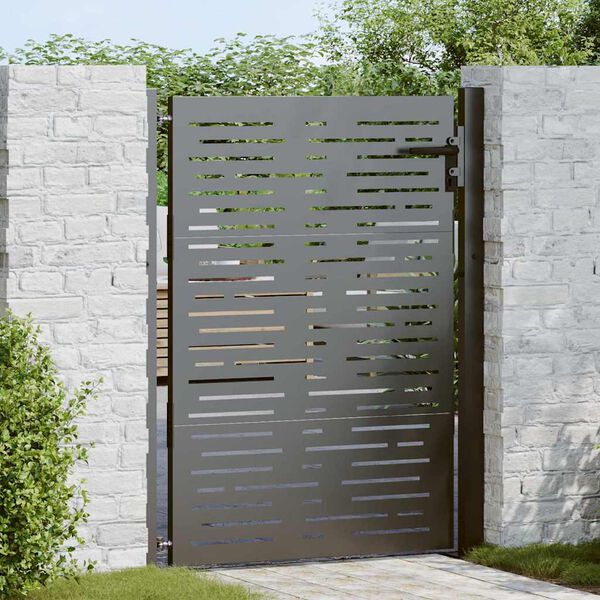 vidaXL Garden Gate with Lock Black 85 x 130 cm Powder-Coated Steel