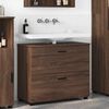 vidaXL Bathroom Cabinet with Drawer Brown Oak 76.5 x 35 x 64 cm