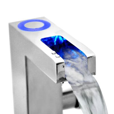 SCHÜTTE LED Basin Mixer Tap with Waterfall Spout ORINOCO Chrome