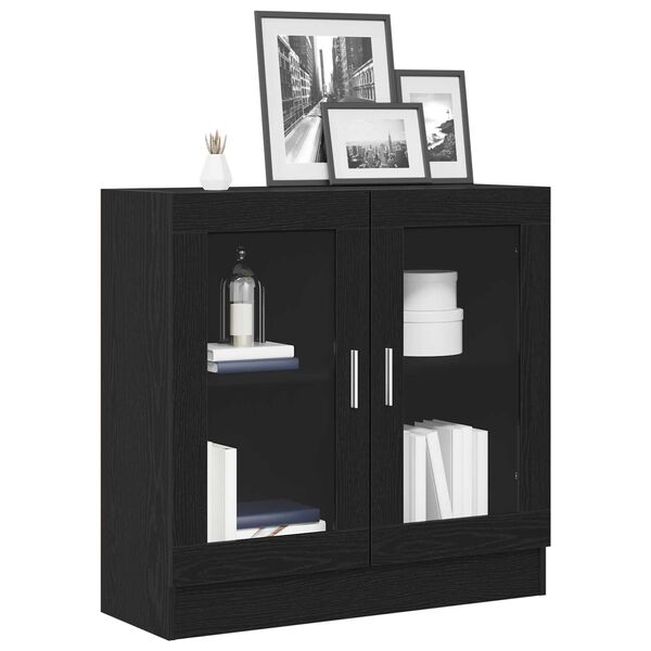 vidaXL Book Cabinet Black Oak 82.5 x 30.5 x 80 cm Engineered Wood