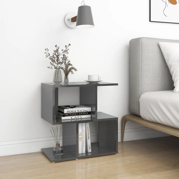 vidaXL Bedside Cabinets 2 pcs High Gloss Grey 50x30x51.5 cm Engineered Wood