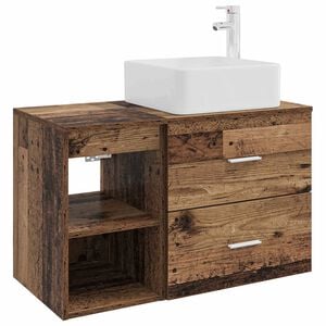 vidaXL Bathroom Furniture Set 2 pcs Old Wood Engineered Wood