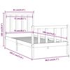 vidaXL Bed Frame without Mattress White 75x190 cm Small Single Solid Wood