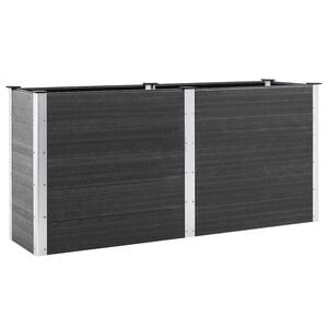 vidaXL Garden Raised Bed | Grey | Wood plastic composite (WPC), Steel | Large