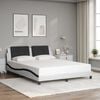 vidaXL Bed Frame with LED without Mattress "Zadar" White and Black 160x200 cm