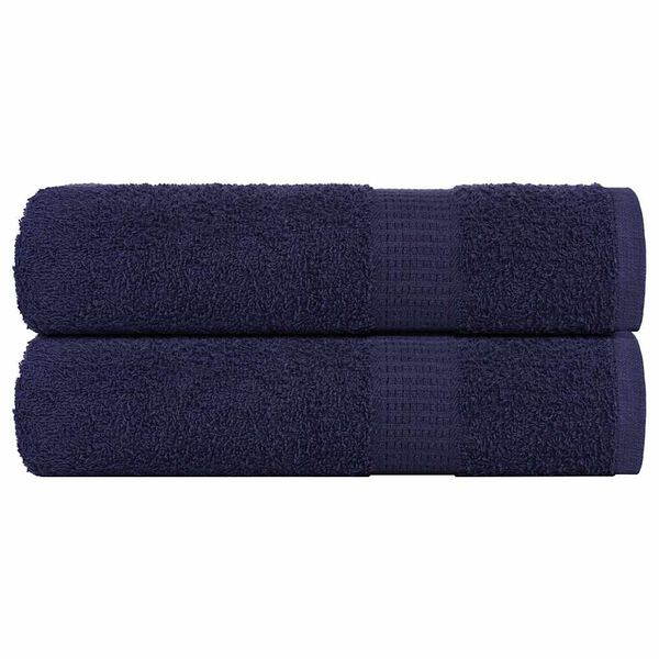 vidaXL Bath Towels "FROGN" 2 pcs Navy Blue 100x150 cm 360 gsm