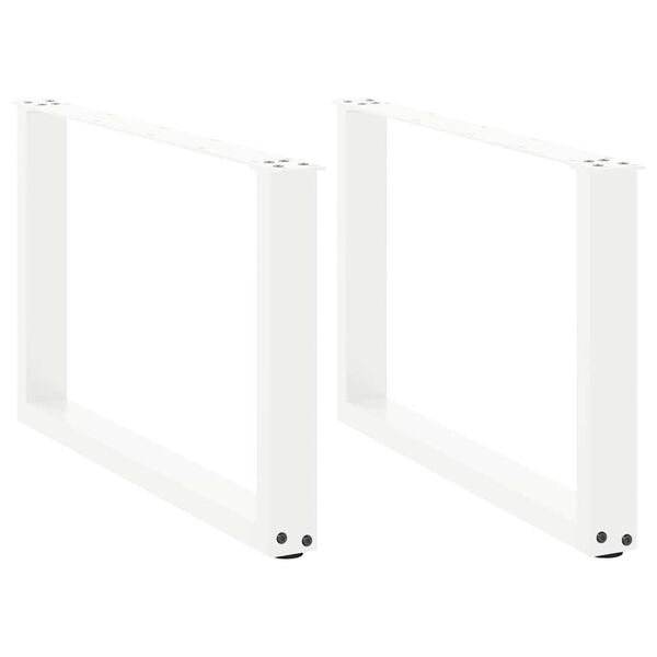 vidaXL Coffee Table Legs U-Shaped 2 pcs White 70x(42-43) cm Steel