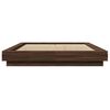 vidaXL Bed Frame with LED Lights without Mattress Brown Oak 140x190cm