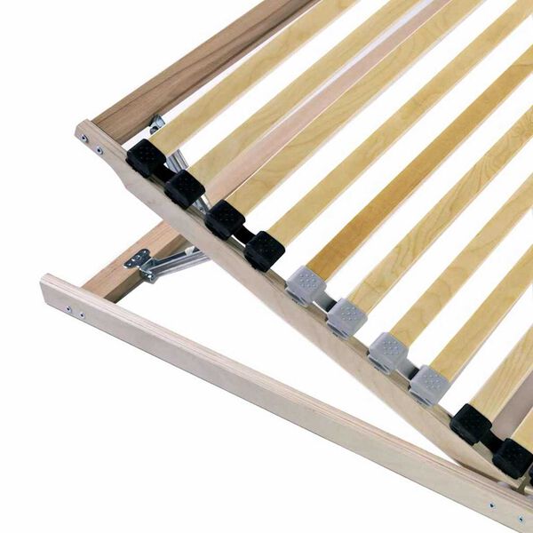 vidaXL Slatted Bed Base Brown 140 x 190 cm Solid Beech Wood