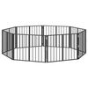 vidaXL Dog Gate 8 pcs Black 80 x 60 cm Galvanised Steel