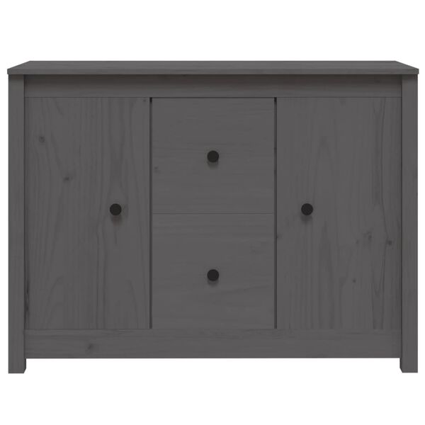 vidaXL Sideboard Grey 100x35x74 cm Solid Wood Pine