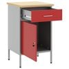 vidaXL Work Bench with Drawer with Lock Red and Grey 50 x 55 x 85 cm