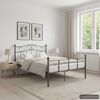 vidaXL Bed Frame without Mattress Grey Metal 160x200 cm