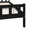 vidaXL Bed Frame without Mattress Black Solid Wood 160x200 cm