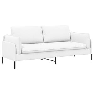 vidaXL 3-Seater Sofa White 222 x 81 x 89 cm Fabric
