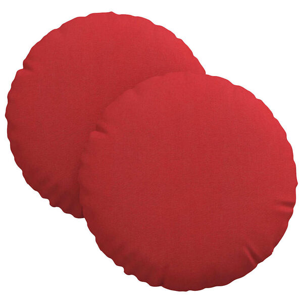 vidaXL Seat Cushions 2 pcs Red Ø30 x 13 cm Fabric