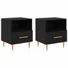 vidaXL Bedside Table 2 pcs Black 40 x 35 x 47.5 cm Engineered Wood