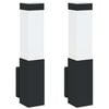 vidaXL Outdoor Wall Light 2 pcs Black 10.5 x 6 x 33 cm