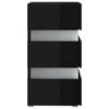 vidaXL LED Bedside Cabinet High Gloss Black 45x35x67 cm Engineered Wood