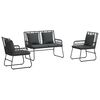 vidaXL Garden Dining Set 3 pcs Black and Anthracite Poly Rattan