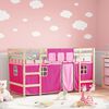 vidaXL Kids' Loft Bed with Curtains without Mattress Pink 90x190cm