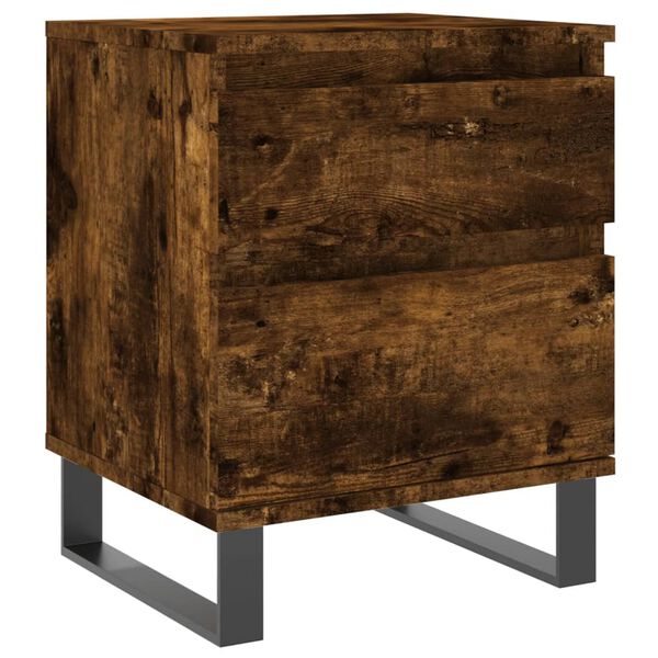 vidaXL Bedside Cabinet Smoked Oak 40x35x50 cm Engineered Wood