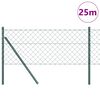 vidaXL Fence Post Green 25 x 0.6 m (60 x 60 mm mesh) Steel and PVC