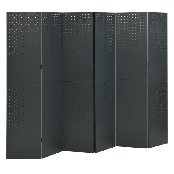 vidaXL 6-Panel Room Divider Anthracite 240x180 cm Steel