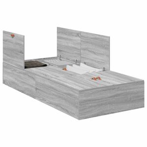vidaXL Storage Bed Frame Grey Sonoma 100 x 200 cm Engineered Wood