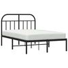 vidaXL Metal Bed Frame without Mattress with Headboard Black 120x200cm