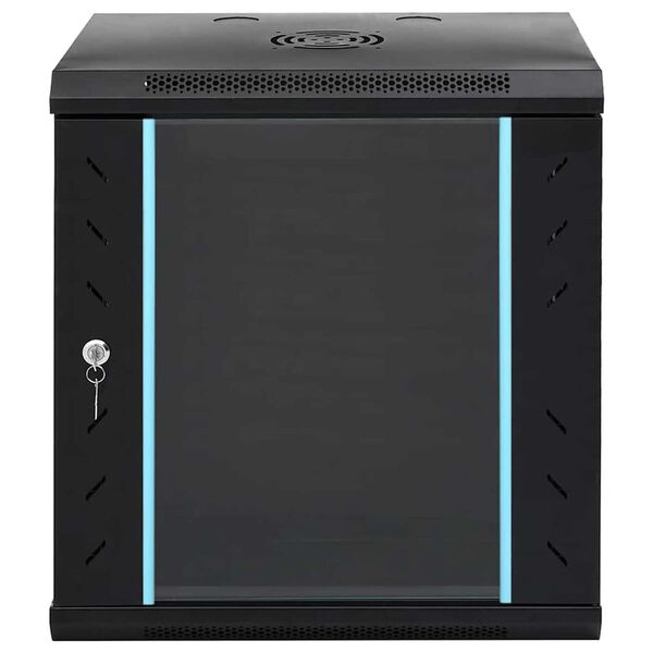 vidaXL Network Cabinet with Storage Black 53 x 45 x 60 cm Steel