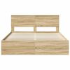 vidaXL Bed Frame with Headboard Sonoma 160 x 200 cm Solid Pine Wood