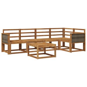 vidaXL Outdoor Sofa Set 6 pcs Natural Solid Acacia Wood