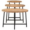 vidaXL Nesting Coffee Tables 3 pcs Solid Wood Mango and Iron