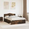 vidaXL Bed Frame Smoked Oak 150 x 200 cm Solid Pine Wood