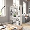 vidaXL Room Divider/Book Cabinet High Gloss White 100x24x140 cm Engineered Wood