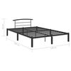 vidaXL Bed Frame without Mattress Black Metal 120x200 cm