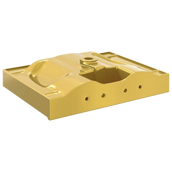 vidaXL Wash Basin with Overflow 60x46x16 cm Ceramic Gold