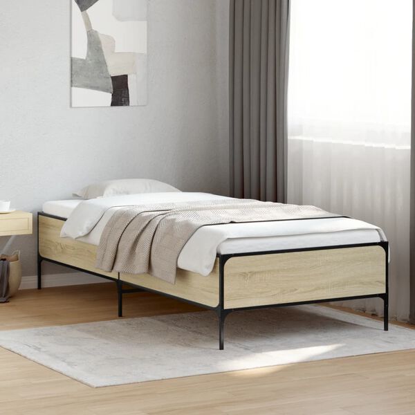 vidaXL Bed Frame without Mattress Sonoma Oak 100x200 cm