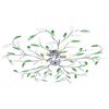 vidaXL Ceiling Lamp with Acrylic Crystal Leaf Arms for 5 E14 Bulbs Green