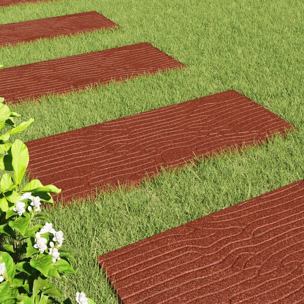 vidaXL Stepping Stone 6 pcs Red 60.5 x 25 x 2 cm Rubber