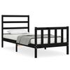 vidaXL Bed Frame without Mattress Black Small Single Solid Wood Pine