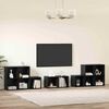 vidaXL TV Cabinet Set Wall-mounted 8 pcs Black Oak Engineered Wood